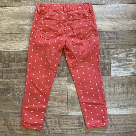Gap red/coral polka dot jeans. - Picture 2 of 4